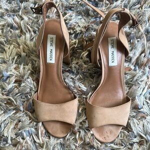 Steve Madden Tan Heels with Slingback Strap